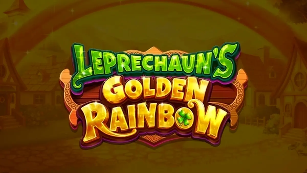 Tampilan visual mesin slot Leprechaun's Golden Rainbow dengan nuansa neon